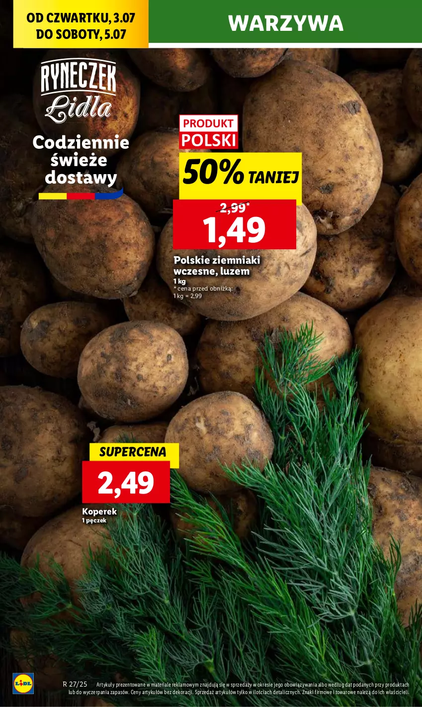 Gazetka promocyjna Lidl - GAZETKA - ważna 03.07 do 05.07.2025 - strona 16 - produkty: Warzywa, Ziemniaki