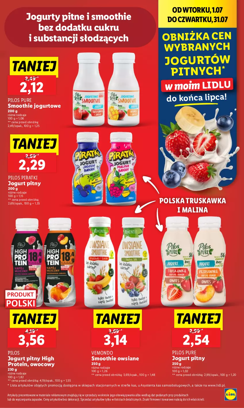 Gazetka promocyjna Lidl - GAZETKA - ważna 03.07 do 05.07.2025 - strona 21 - produkty: Jogurt, Jogurt pitny, Pilos, Pur, Smoothie