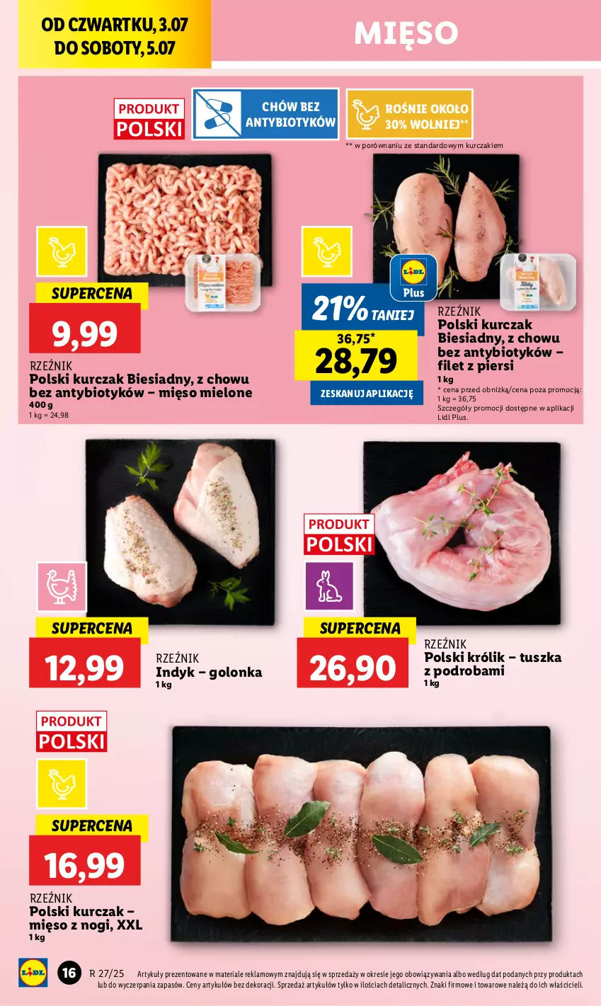 Gazetka promocyjna Lidl - GAZETKA - ważna 03.07 do 05.07.2025 - strona 22 - produkty: Królik, Kurczak, Mięso, Mięso mielone, Por, Tusz