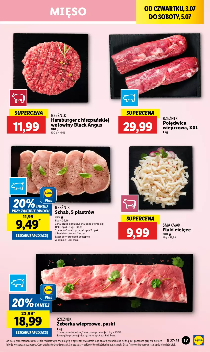 Gazetka promocyjna Lidl - GAZETKA - ważna 03.07 do 05.07.2025 - strona 23 - produkty: Burger, Flaki, Hamburger, Lack, Mięso, Polędwica
