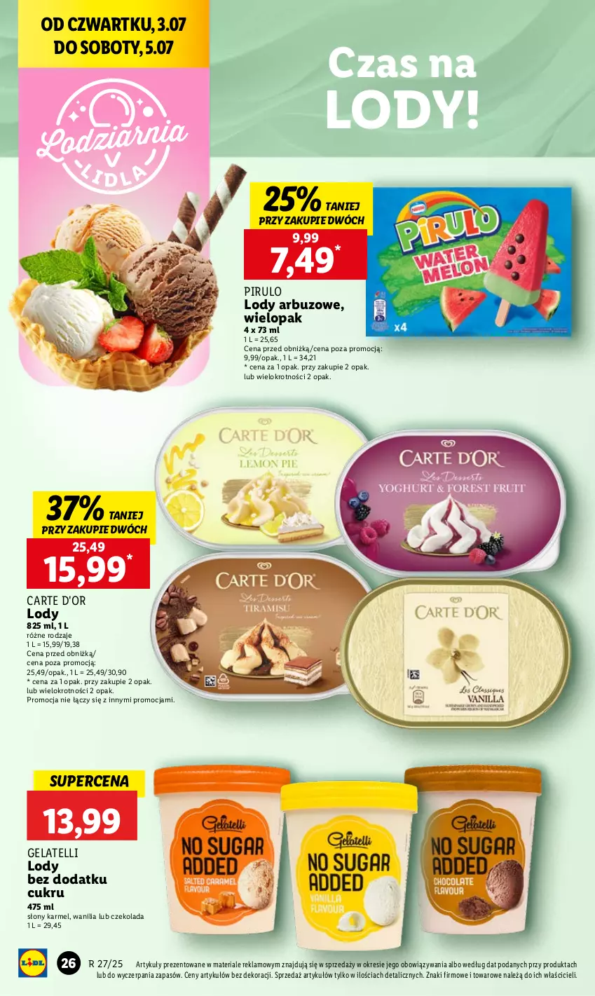Gazetka promocyjna Lidl - GAZETKA - ważna 03.07 do 05.07.2025 - strona 34 - produkty: Arbuz, Carte d'Or, Czekolada, Lody