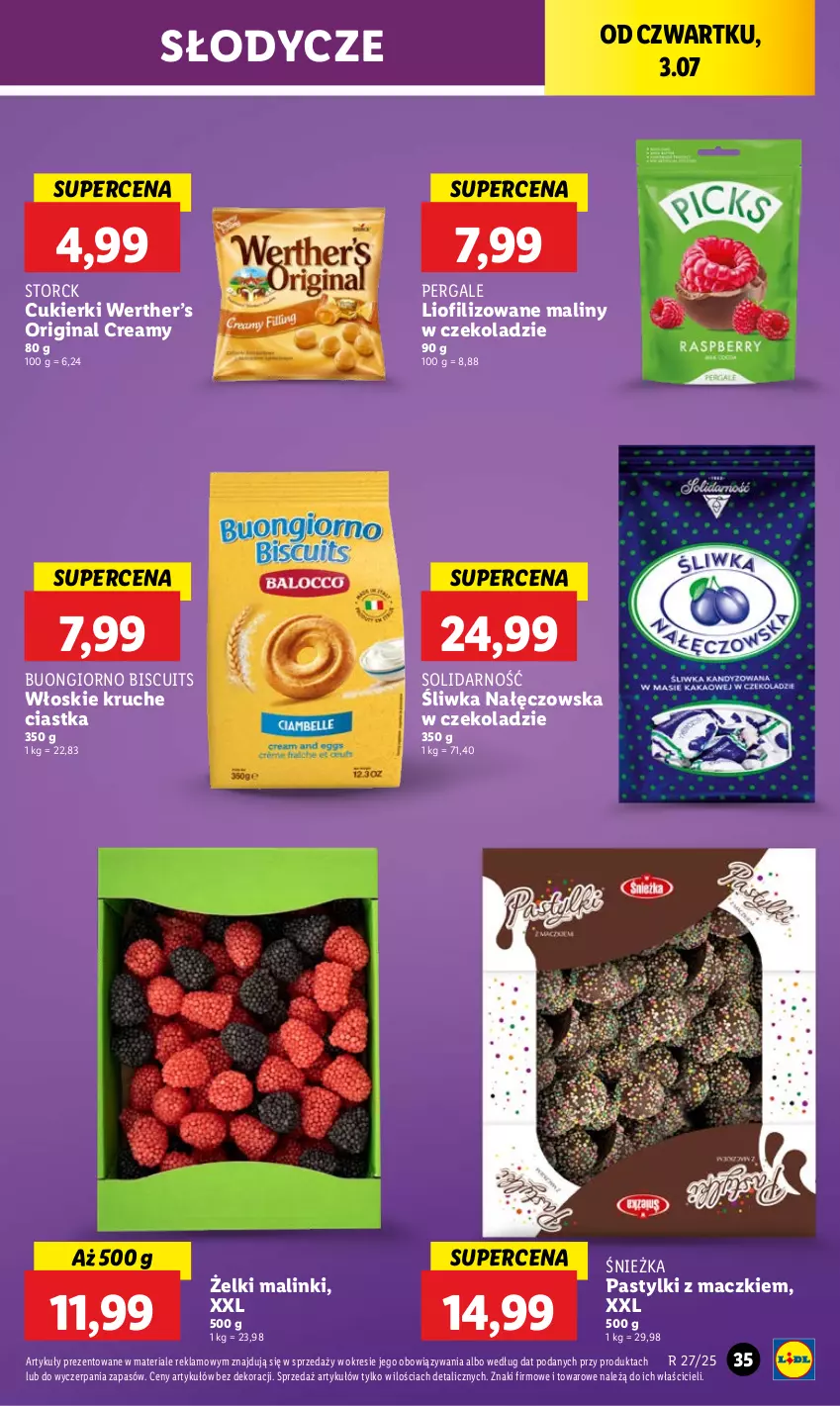 Gazetka promocyjna Lidl - GAZETKA - ważna 03.07 do 05.07.2025 - strona 47 - produkty: Ciastka, Cukier, Cukierki, Gin, Maliny, Pastylki