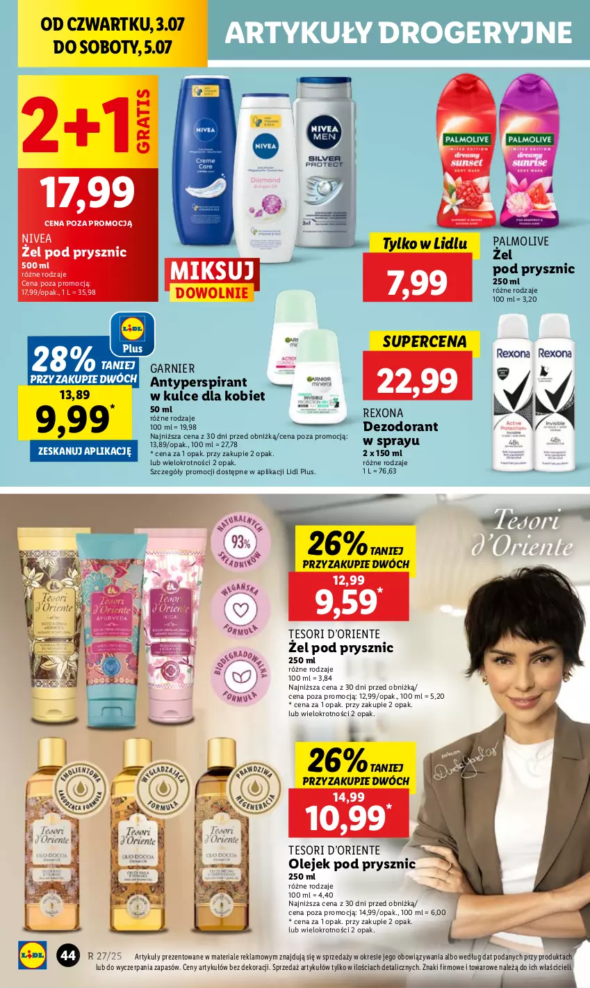 Gazetka promocyjna Lidl - GAZETKA - ważna 03.07 do 05.07.2025 - strona 56 - produkty: Antyperspirant, Dezodorant, Garnier, Gra, Nivea, Olej, Olejek pod prysznic, Palmolive, Rexona
