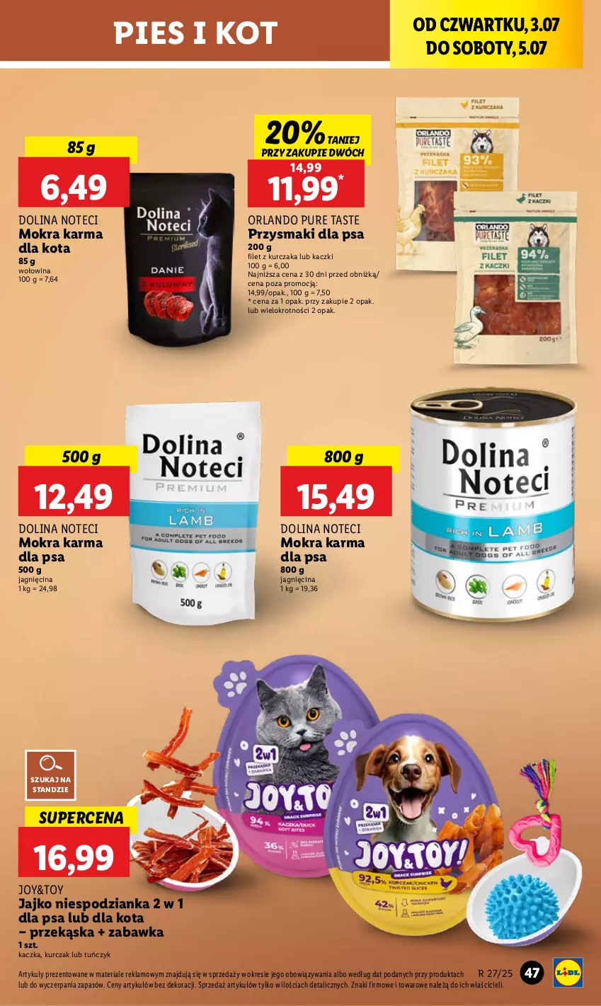 Gazetka promocyjna Lidl - GAZETKA - ważna 03.07 do 05.07.2025 - strona 59 - produkty: Kaczka, Kurczak, Mokra karma, Przysmaki, Pur, Tuńczyk, Wołowina, Zabawka