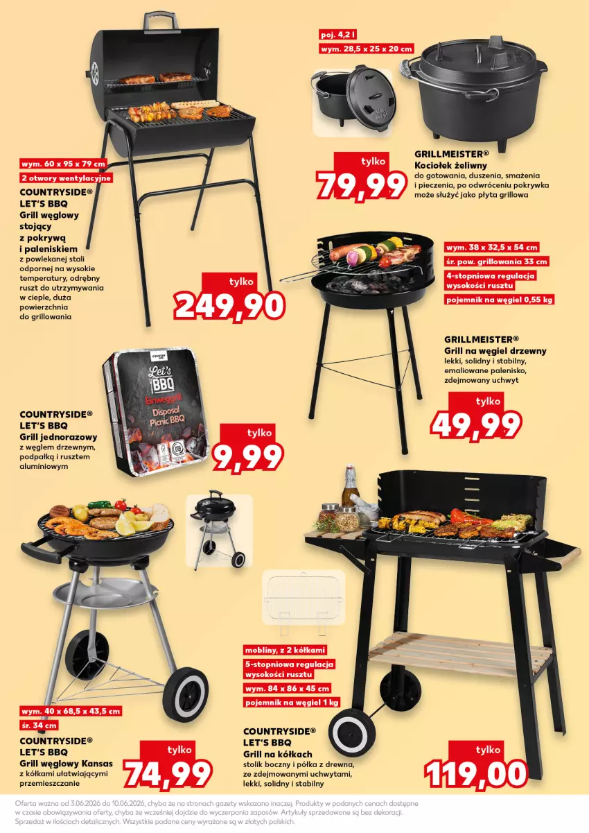 Gazetka promocyjna Kaufland - Kaufland - ważna 03.06 do 10.06.2026 - strona 17 - produkty: Grill, Koc, Palenisko, Piec, Płyta, Pojemnik, Półka, Por, Sok, Stolik, Top, Węgiel drzewny