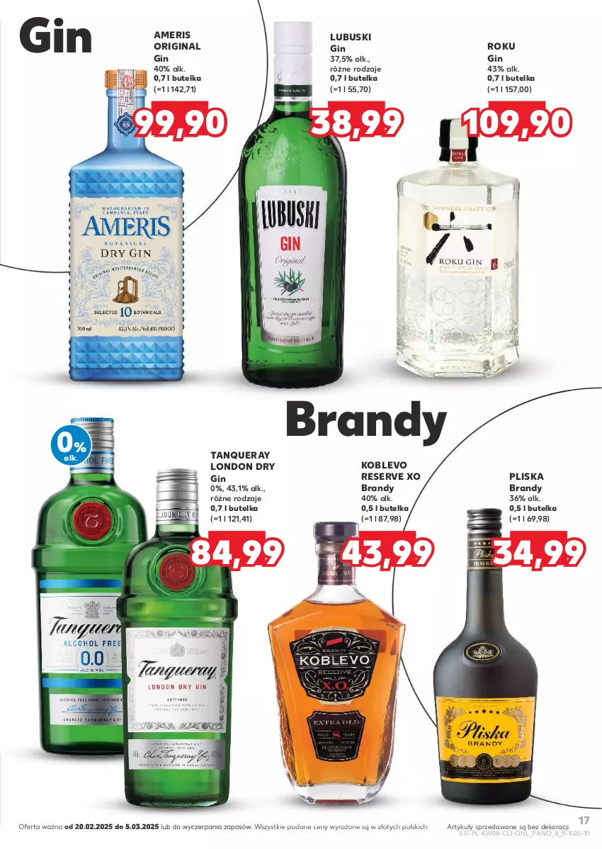 Gazetka promocyjna Kaufland - Barek Kauflandu - ważna 20.02 do 05.03.2025 - strona 17 - produkty: Brandy, Gin, HP, Pliska, Ser