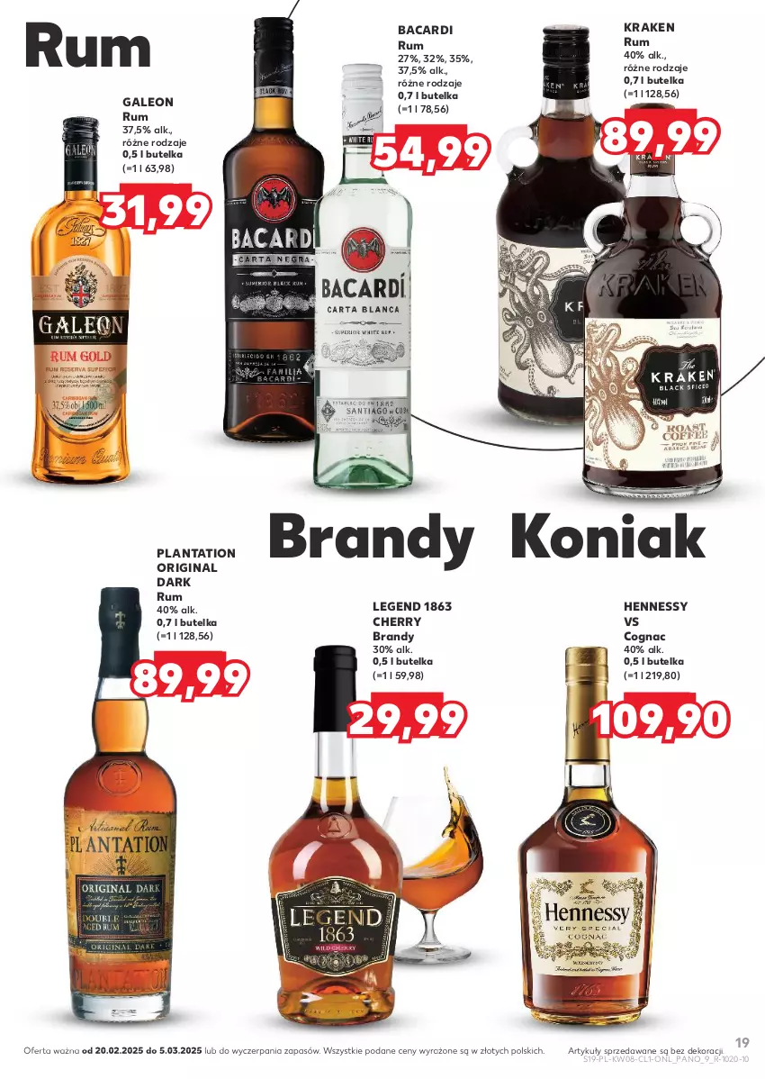 Gazetka promocyjna Kaufland - Barek Kauflandu - ważna 20.02 do 05.03.2025 - strona 19 - produkty: Bacardi, Brandy, Gin, Leon, Plantation, Rum