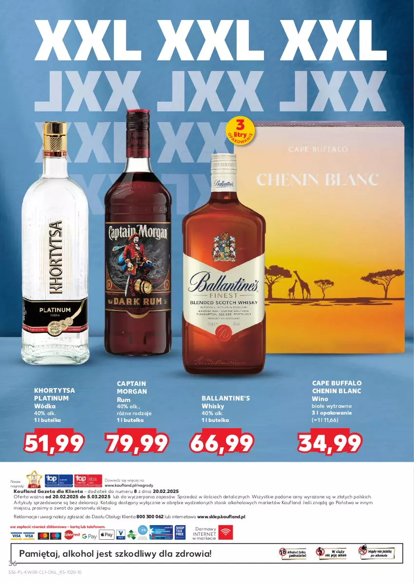 Gazetka promocyjna Kaufland - Barek Kauflandu - ważna 20.02 do 05.03.2025 - strona 36 - produkty: Captain Morgan, Fa, Mięta, Rum, Wagi, Whisky, Wino, Wino białe, Wódka