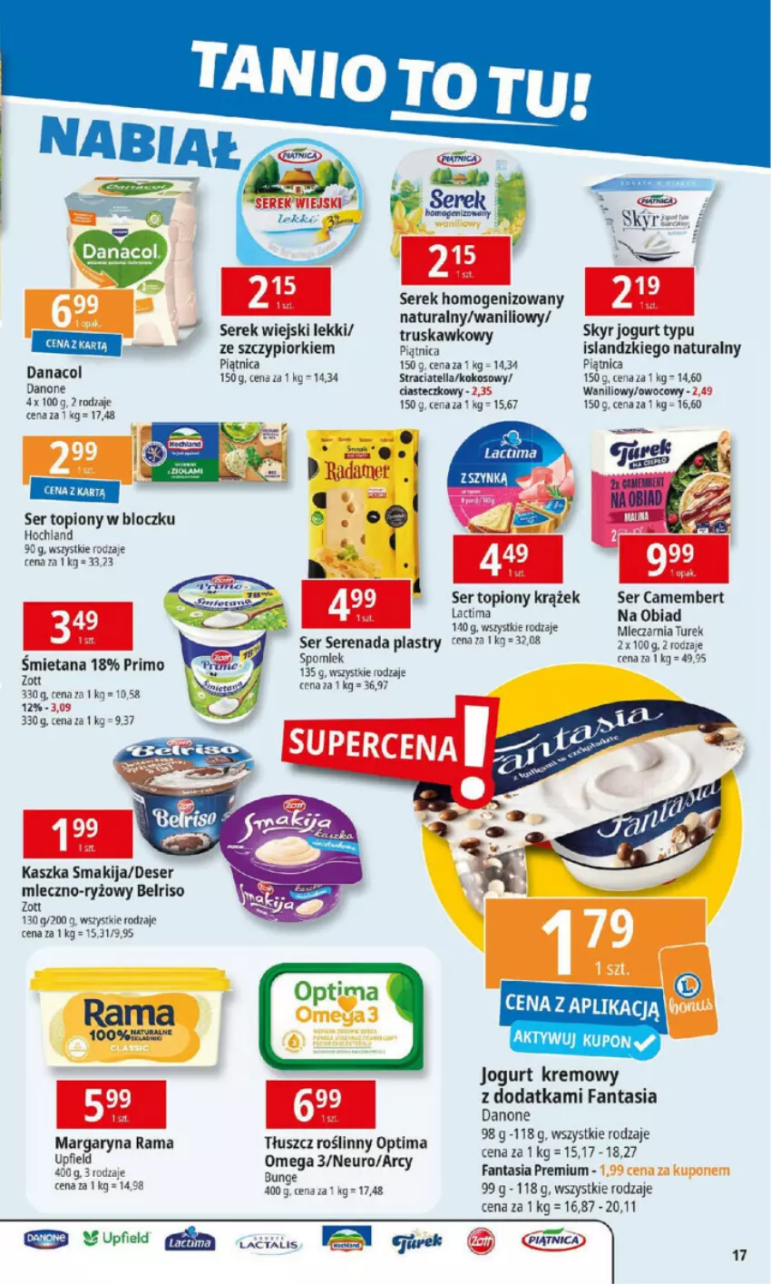 Gazetka promocyjna E Leclerc - ważna 07.01 do 13.01.2025 - strona 23 - produkty: Belriso, Camembert, Danone, Deser, Fa, Fanta, Hochland, Isla, Jogurt, Kokos, Piątnica, Ryż, Ser, Ser topiony, Serek, Serek homogenizowany, Serek wiejski, Smakija, Top, Zott