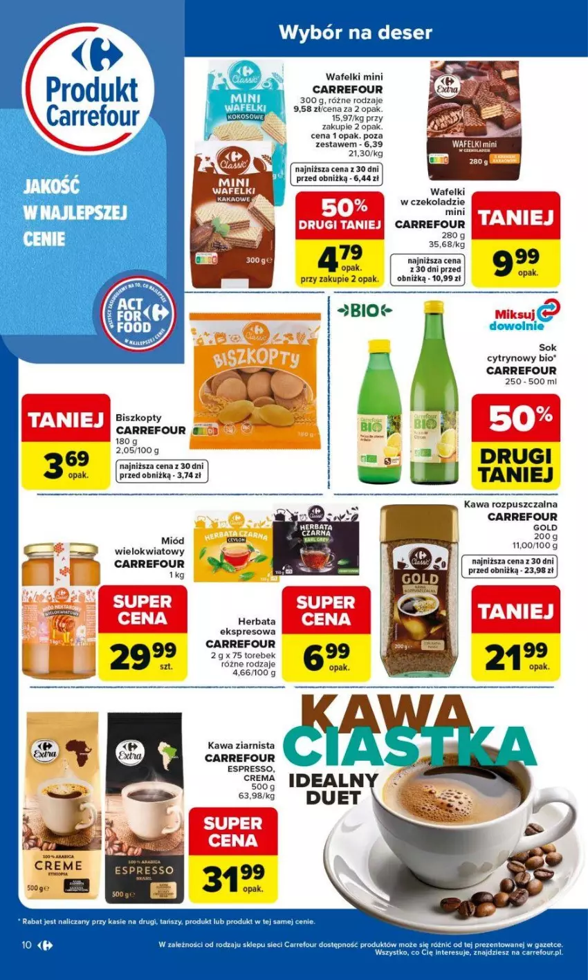 Gazetka promocyjna Carrefour - Gazetka Produkt Carrefour od poniedziałku! - ważna 25.05 do 06.06.2026 - strona 10 - produkty: Biszkopty, Deser, Fa, Herbata, Kawa, Kawa rozpuszczalna, Kawa ziarnista, Miód, Ser, Sok