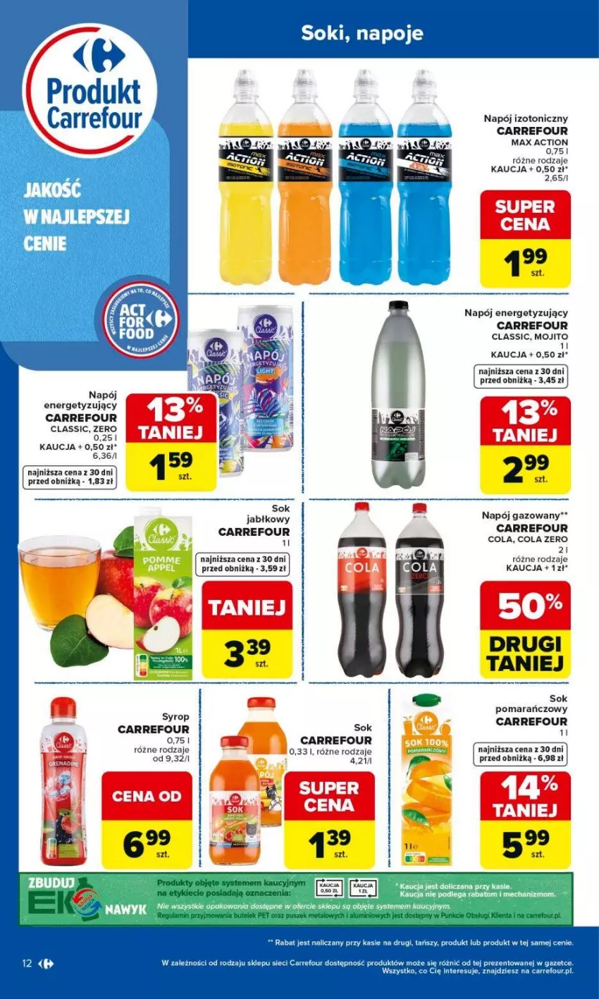 Gazetka promocyjna Carrefour - Gazetka Produkt Carrefour od poniedziałku! - ważna 25.05 do 06.06.2026 - strona 12 - produkty: Napój, Napój gazowany, Napój izotoniczny, Sok, Syrop