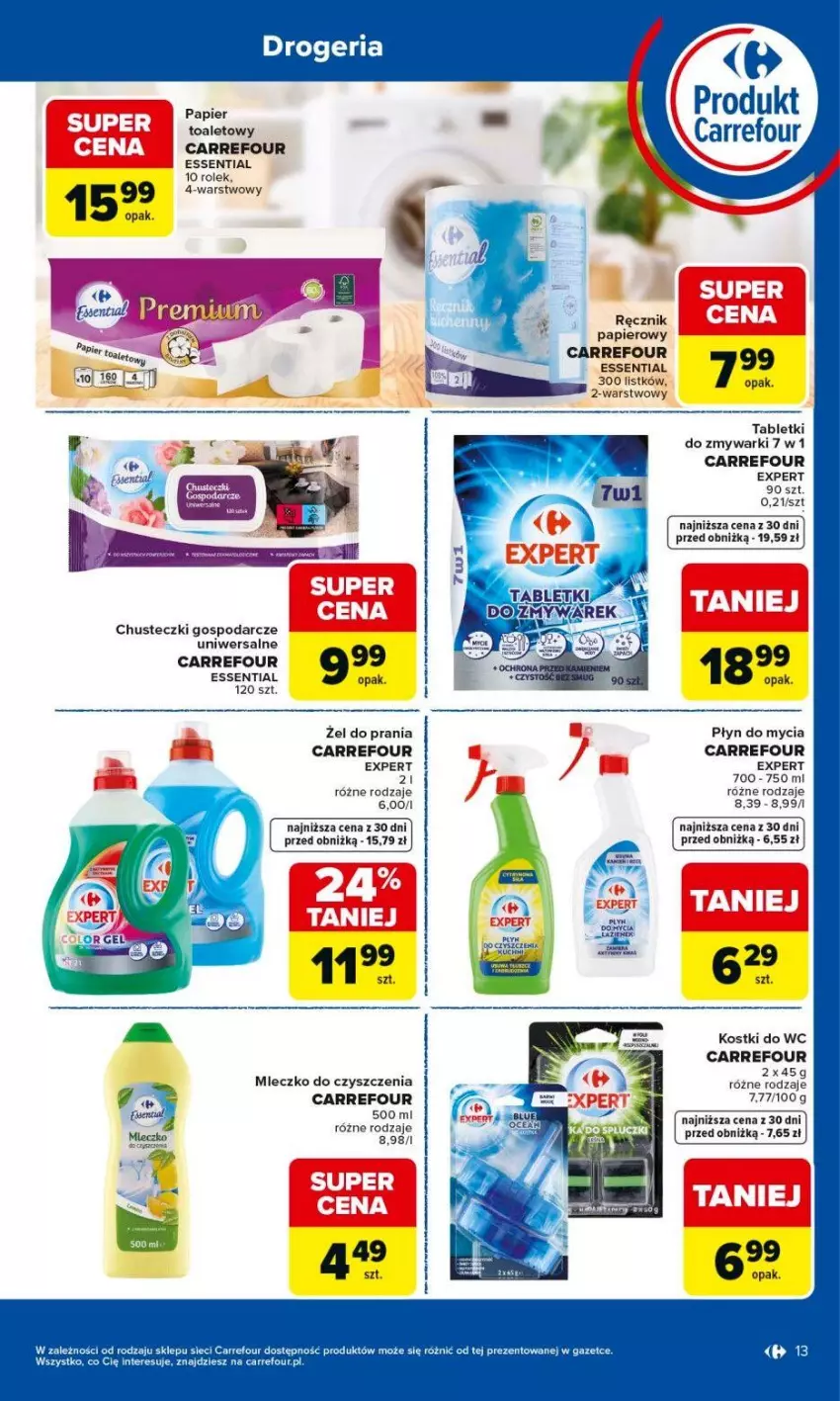 Gazetka promocyjna Carrefour - Gazetka Produkt Carrefour od poniedziałku! - ważna 25.05 do 06.06.2026 - strona 13 - produkty: Chusteczki, Kamera, LG, Mleczko, Papier, Papier toaletowy, Płyn do mycia, Ręcznik, Tablet, Tabletki do zmywarki, Zmywarki