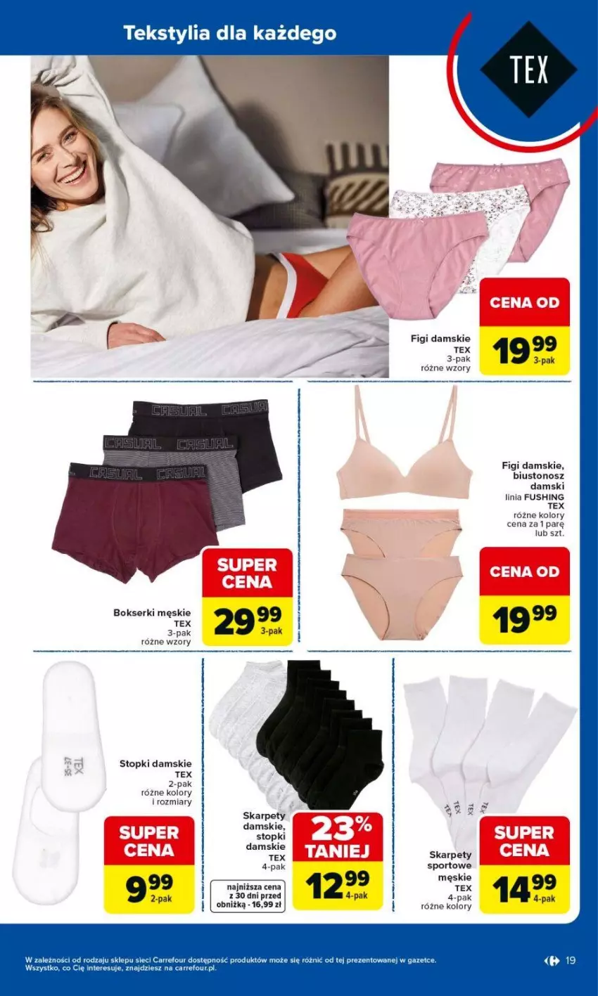 Gazetka promocyjna Carrefour - Gazetka Produkt Carrefour od poniedziałku! - ważna 25.05 do 06.06.2026 - strona 19 - produkty: Biustonosz, Bokserki, Figi, Karp, Por, Ser, Sport, Top