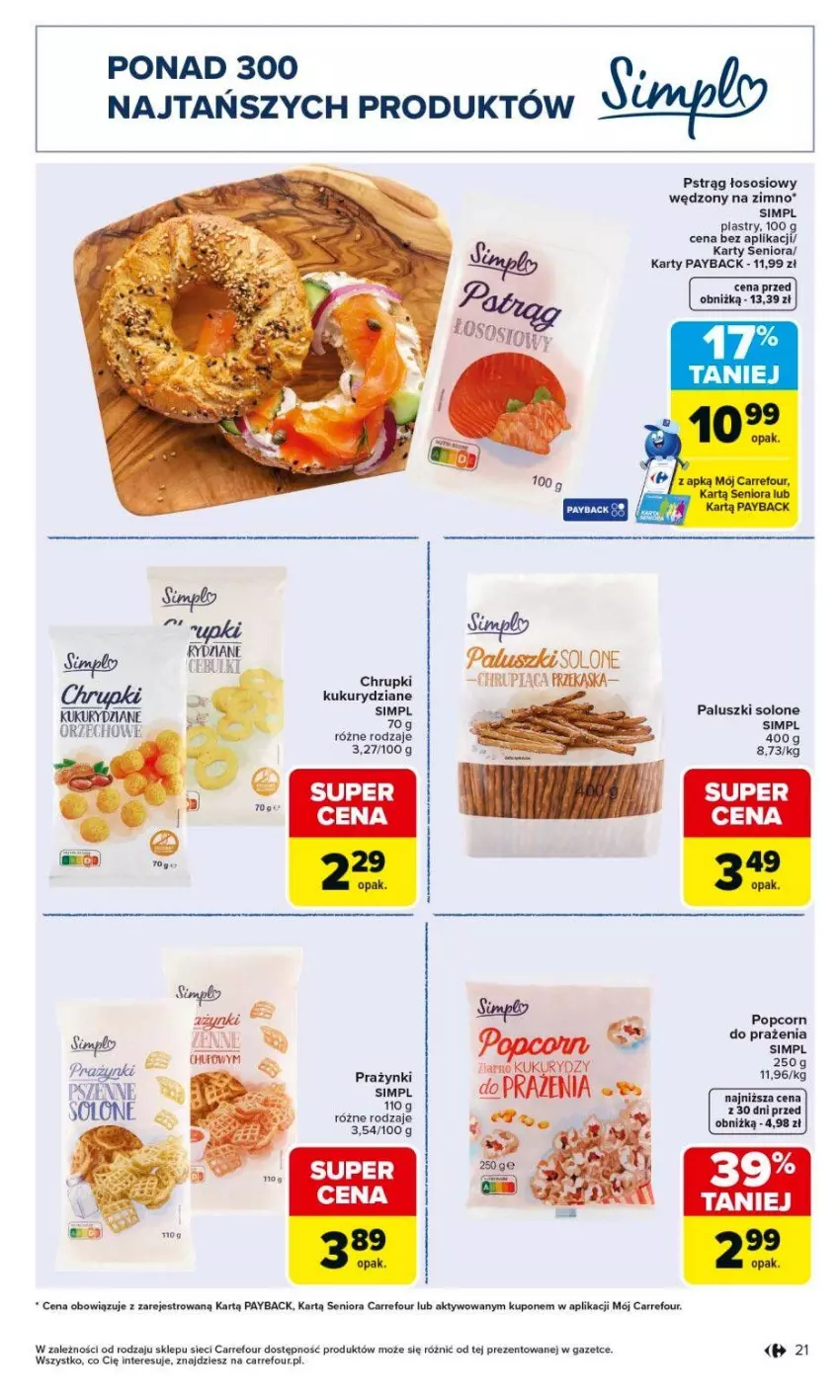 Gazetka promocyjna Carrefour - Gazetka Produkt Carrefour od poniedziałku! - ważna 25.05 do 06.06.2026 - strona 21 - produkty: Chrupki, Kask, Popcorn, Pstrąg, Pstrąg łososiowy, Sos