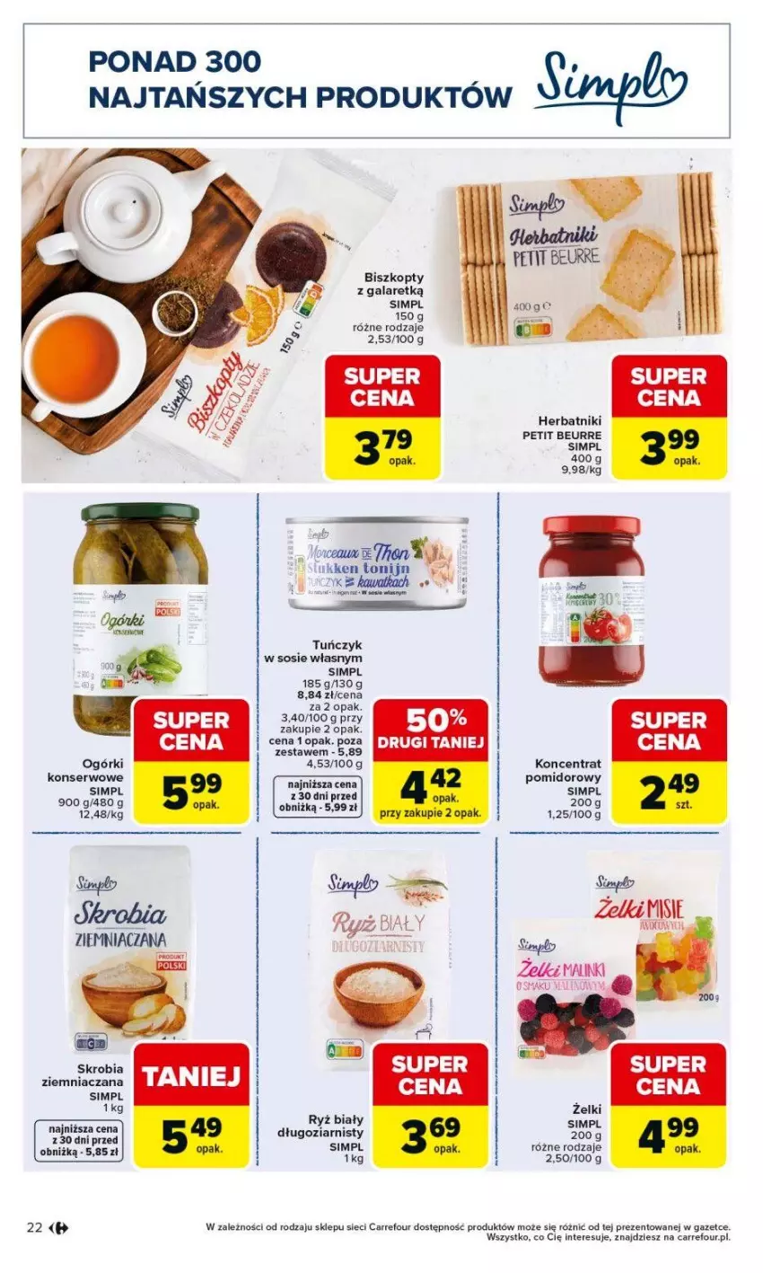 Gazetka promocyjna Carrefour - Gazetka Produkt Carrefour od poniedziałku! - ważna 25.05 do 06.06.2026 - strona 22 - produkty: Biszkopty, Gala, Herbatniki, Herbatniki Petit Beurre, Kawa, Koncentrat pomidorowy, Ryż, Ryż biały, Ser, Skrobia ziemniaczana, Sos, Tuńczyk