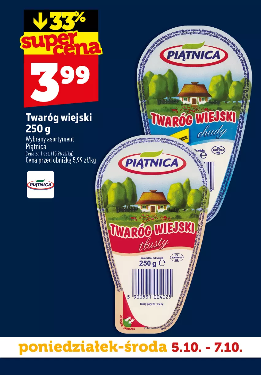 Gazetka promocyjna Topaz - Gazetka - ważna 05.10 do 07.10.2026 - strona 8 - produkty: Piątnica, Twaróg