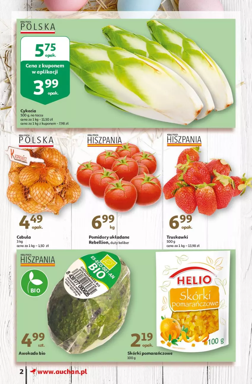 Gazetka promocyjna Auchan - Przygotuj się do Świąt Supermarkety - ważna 18.03 do 24.03.2021 - strona 2 - produkty: Bell, Cebula, Lion, Pomidory, Truskawki