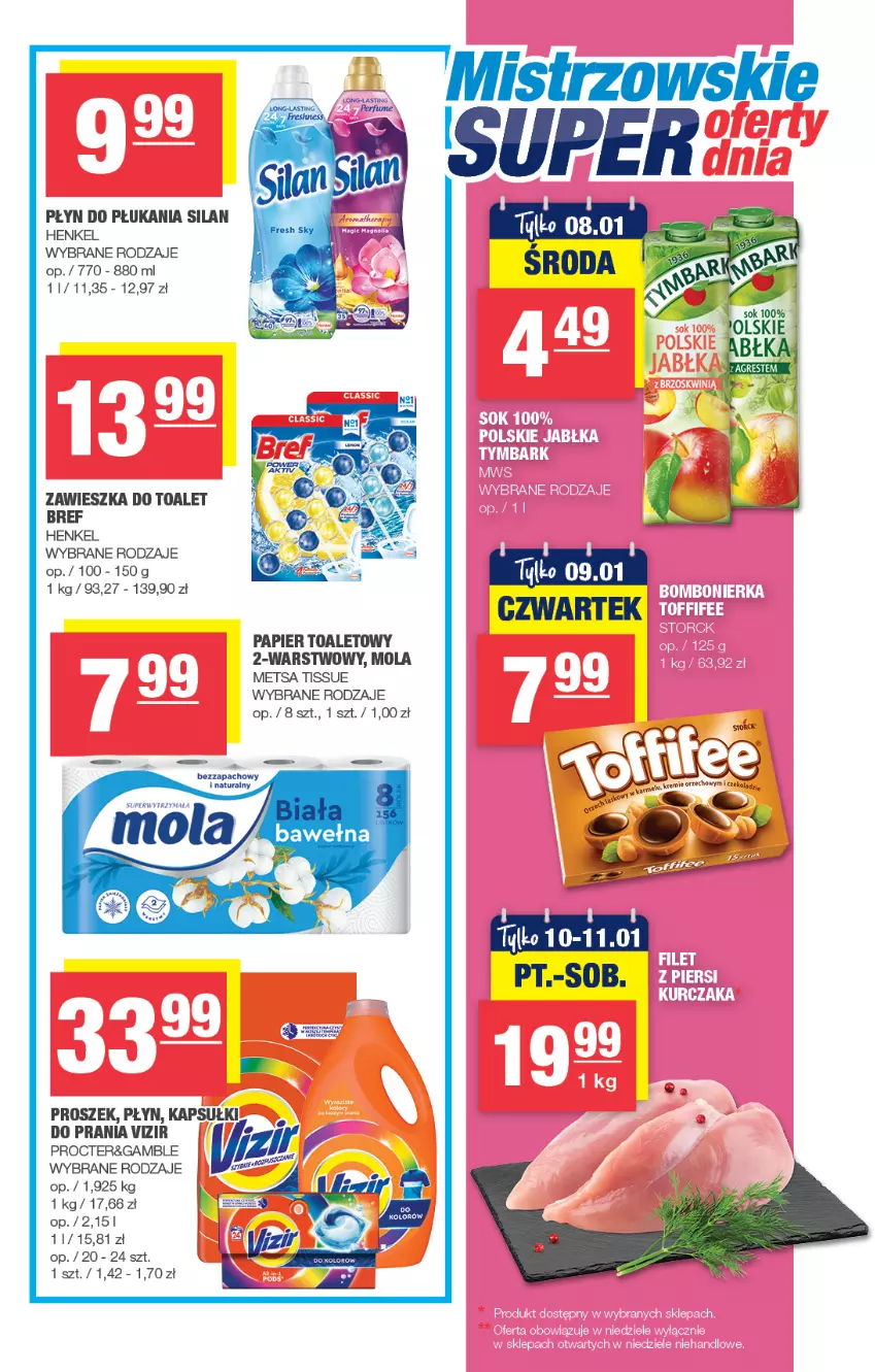 Gazetka promocyjna Spar - Spar - ważna 01.01 do 11.01.2025 - strona 7 - produkty: Bref, Mola, Papier, Papier toaletowy, Płyn do płukania, Silan, Vizir