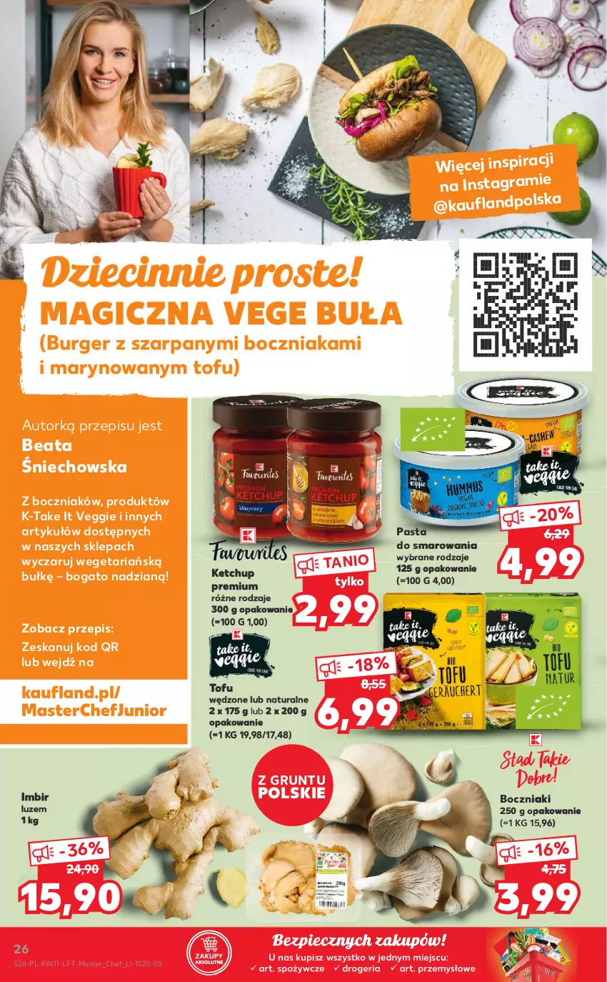 Gazetka promocyjna Kaufland - OFERTA TYGODNIA - ważna 17.03 do 23.03.2022 - strona 26 - produkty: Boczniak, Burger, Dzieci, Gra, Grunt, Imbir, Ketchup, Piec, Tofu