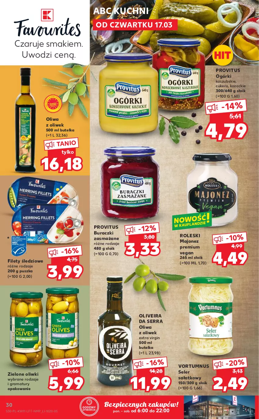 Gazetka promocyjna Kaufland - OFERTA TYGODNIA - ważna 17.03 do 23.03.2022 - strona 30 - produkty: Buraczki, Gin, Gra, Majonez, Oliwa z oliwek, Oliwki, Piec, Rama, Sałat, Ser