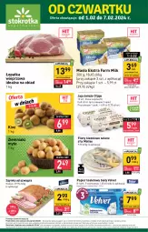 Gazetka promocyjna Stokrotka - Supermarket - Gazetka - ważna od 07.02 do 07.02.2024 - strona 1 - produkty: Krakus, Warzywa, Gra, Papier, Jaja, Kiwi, Ziemniaki, Papier toaletowy, Velvet, Szynka, Farm Milk, Owoce, Masło, Mięso, Fa