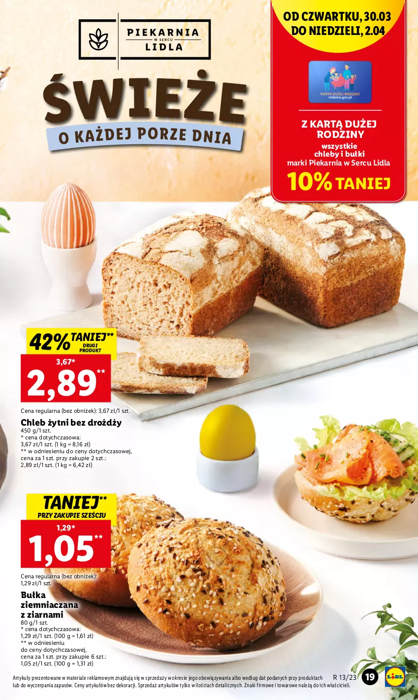 Gazetka promocyjna Lidl - GAZETKA - ważna 30.03 do 02.04.2023 - strona 19 - produkty: Bułka, Chleb, Ser