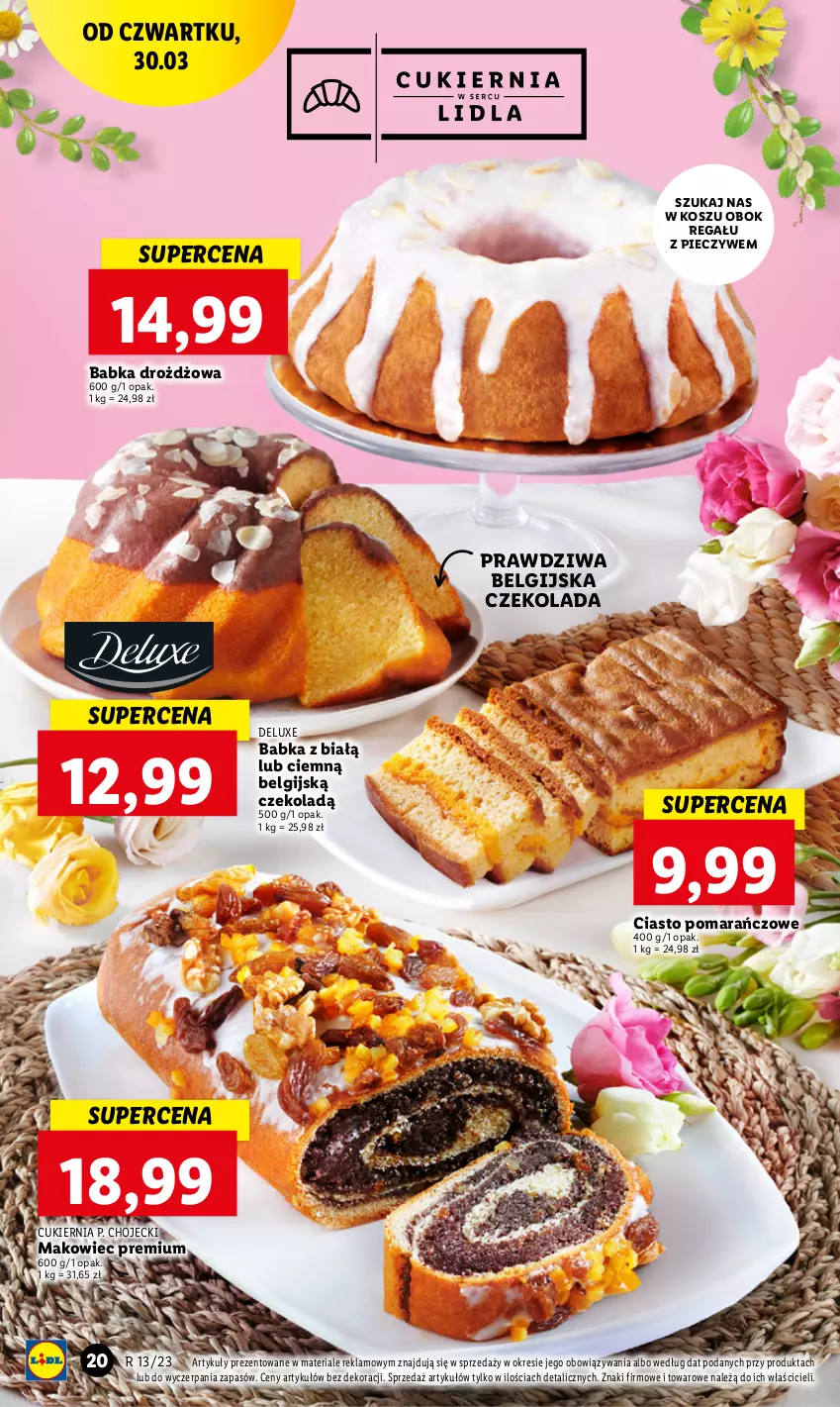 Gazetka promocyjna Lidl - GAZETKA - ważna 30.03 do 02.04.2023 - strona 20 - produkty: Babka, Cukier, Czekolada, Kosz, LG, Makowiec, Piec, Regał