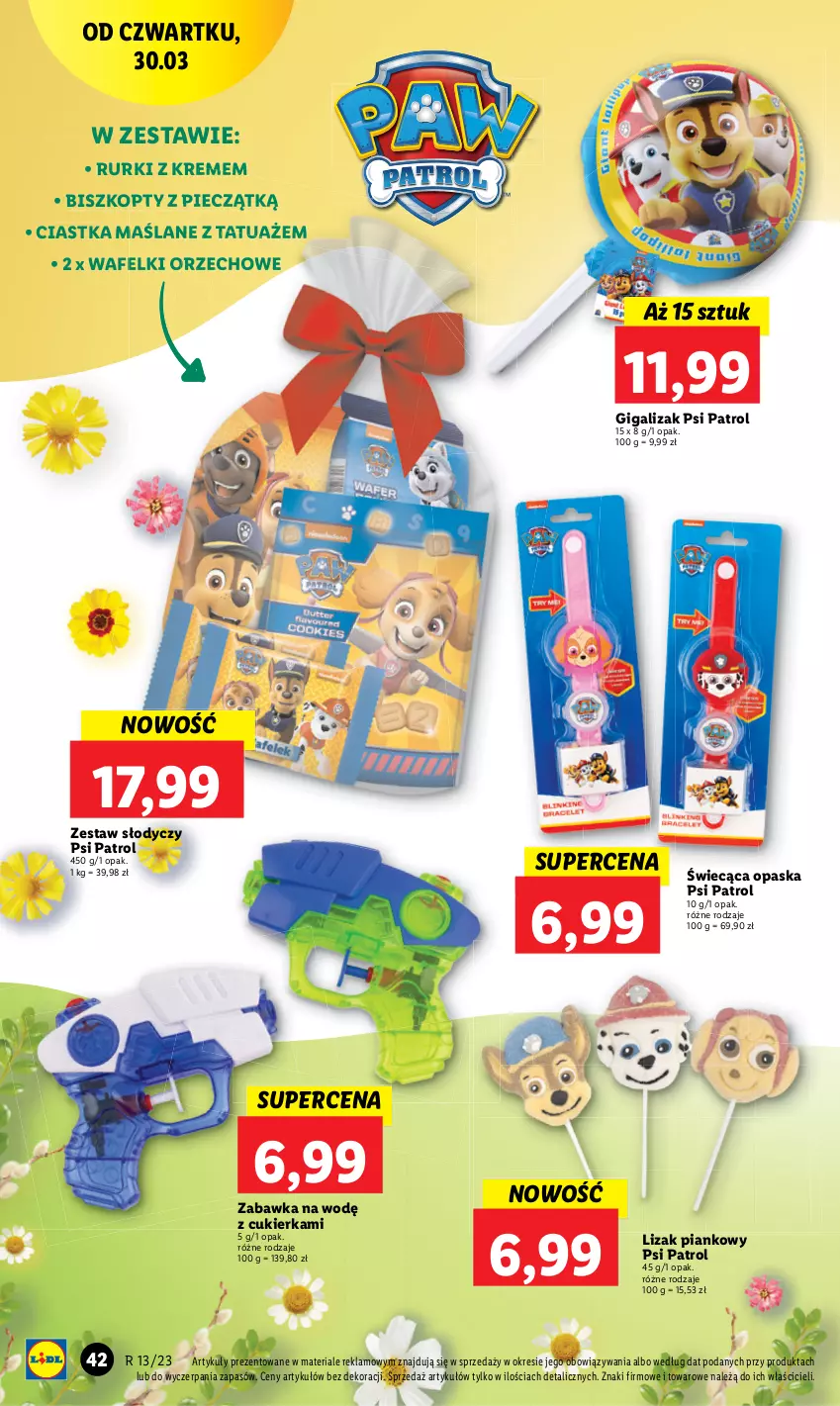 Gazetka promocyjna Lidl - GAZETKA - ważna 30.03 do 02.04.2023 - strona 42 - produkty: Biszkopty, Ciastka, Cukier, Opaska, Piec, Psi Patrol, Rurki, Zabawka