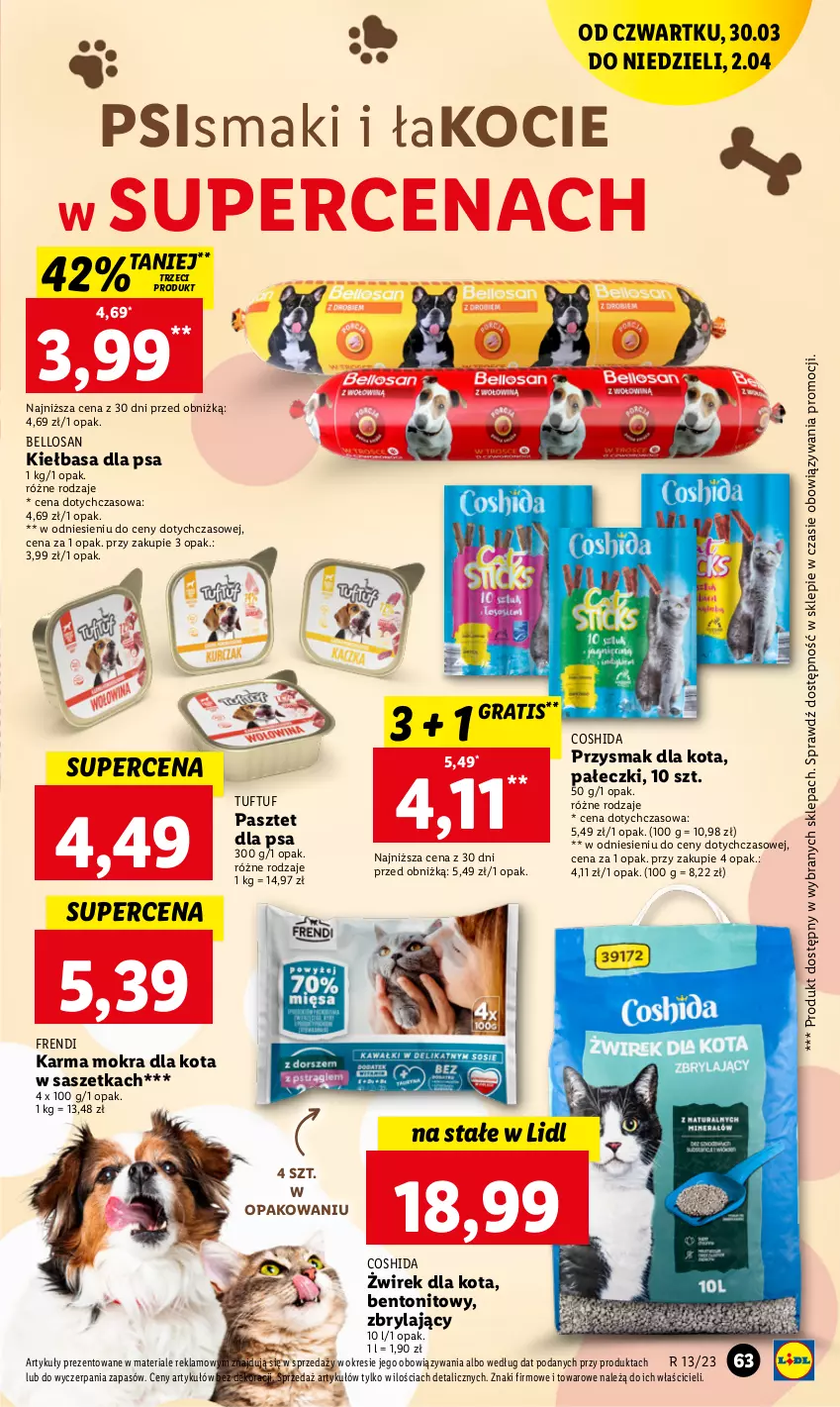 Gazetka promocyjna Lidl - GAZETKA - ważna 30.03 do 02.04.2023 - strona 63 - produkty: Bell, Gra, Kiełbasa, Koc, Pasztet, Przysmak dla kota