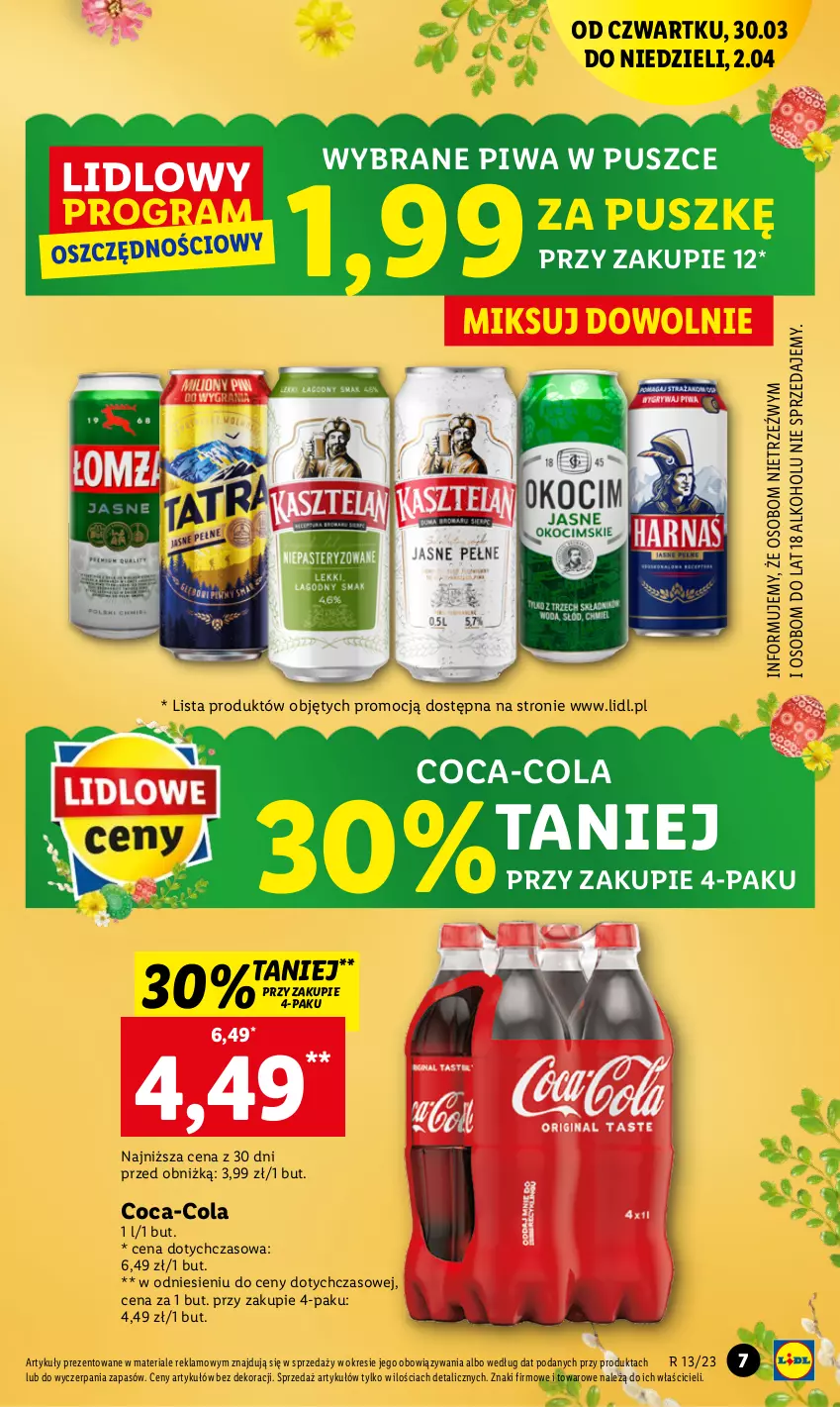 Gazetka promocyjna Lidl - GAZETKA - ważna 30.03 do 02.04.2023 - strona 7 - produkty: Coca-Cola, Piwa