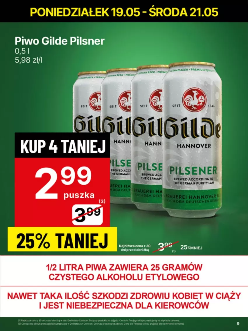 Gazetka promocyjna Delikatesy Centrum - Franczyza DC21 Poniedziałek - ważna 19.05 do 25.05.2025 - strona 9 - produkty: Gra, Piec, Piwa, Piwo, Pur