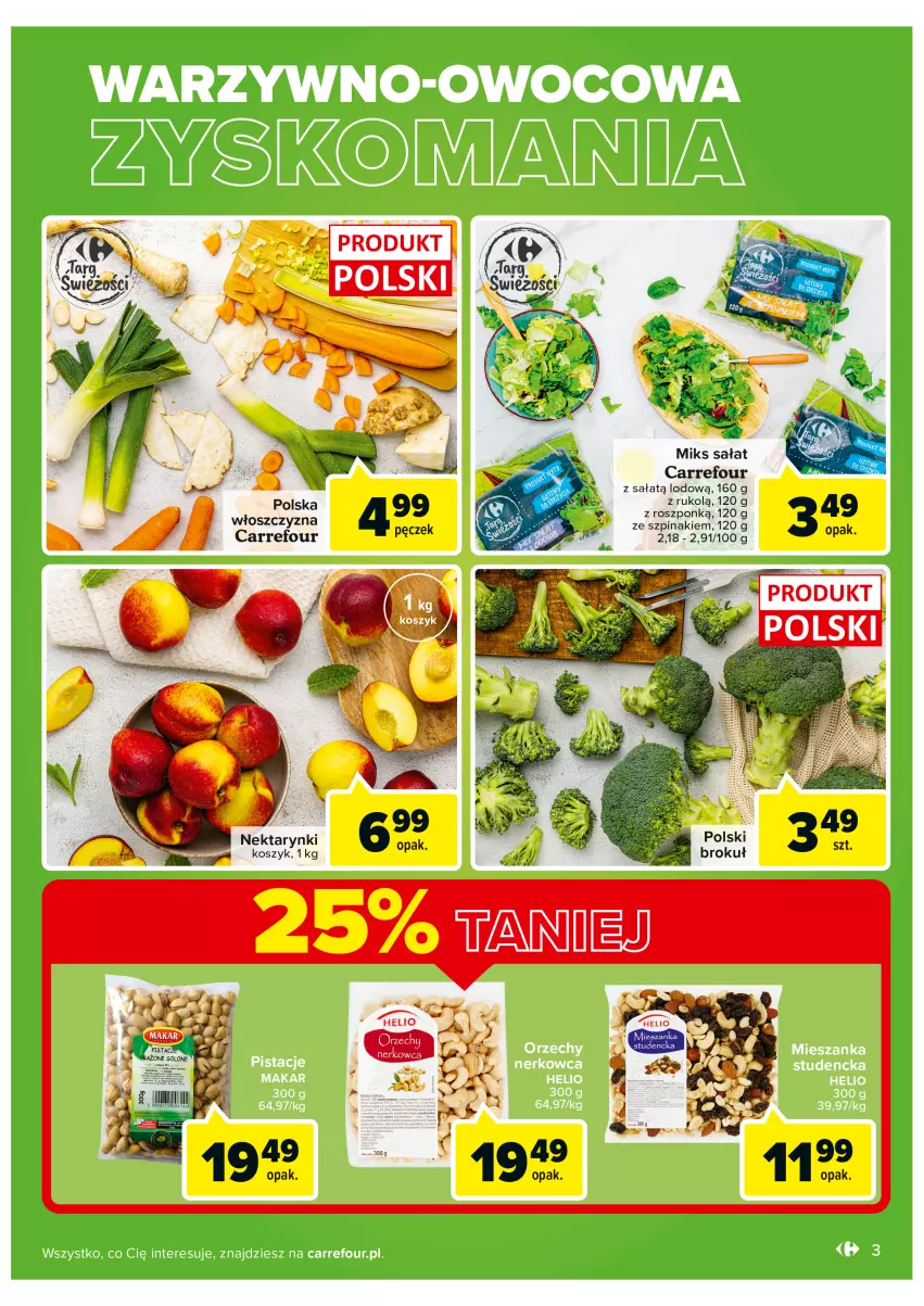 Gazetka promocyjna Carrefour - Gazetka Targ świeżości - ważna 26.07 do 01.08.2022 - strona 3 - produkty: Kosz, Pistacje, Sałat, Szpinak