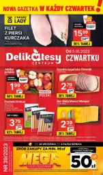 Gazetka promocyjna Delikatesy Centrum - Gazetka DC39 czw-sr - Gazetka - ważna od 11.10 do 11.10.2023 - strona 1 - produkty: Kurczak, Krakus, Ser, Rum, Złoty Mazur, Parówki, Szynka, Mobil, Jabłka