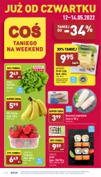 Gazetka promocyjna Aldi - Pełny katalog - Gazetka - ważna od 14.05 do 14.05.2022 - strona 24 - produkty: Banany, Ser, Gin, Hofburger, Sałata masłowa, Truskawki, Kawa, Sałat, Mini banany, Burger, Sushi, Gouda, Masło