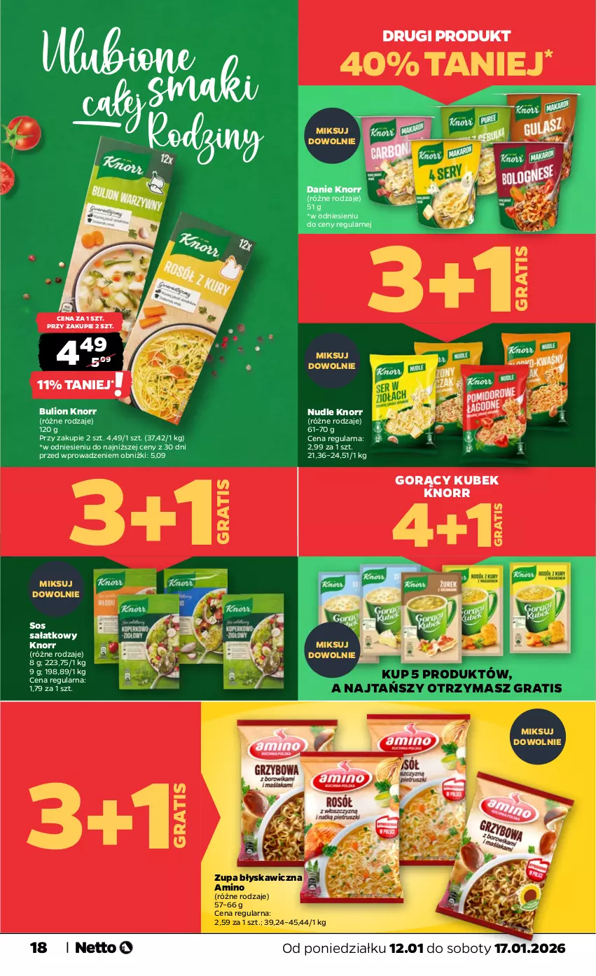 Gazetka promocyjna Netto - Od Poniedziałku - ważna 12.01 do 17.01.2026 - strona 18 - produkty: Bulion, Gra, Knorr, Kubek, Lion, Sałat, Sos, Zupa