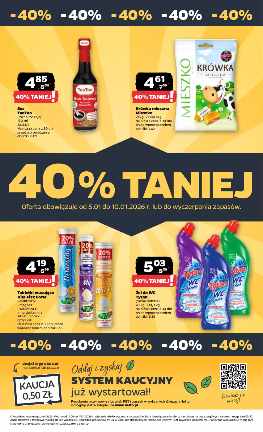 Gazetka promocyjna Netto - Od Poniedziałku - ważna 12.01 do 17.01.2026 - strona 28 - produkty: Magnez, Mus, Sos, Tablet, Tabletki musujące, TaoTao, Tytan