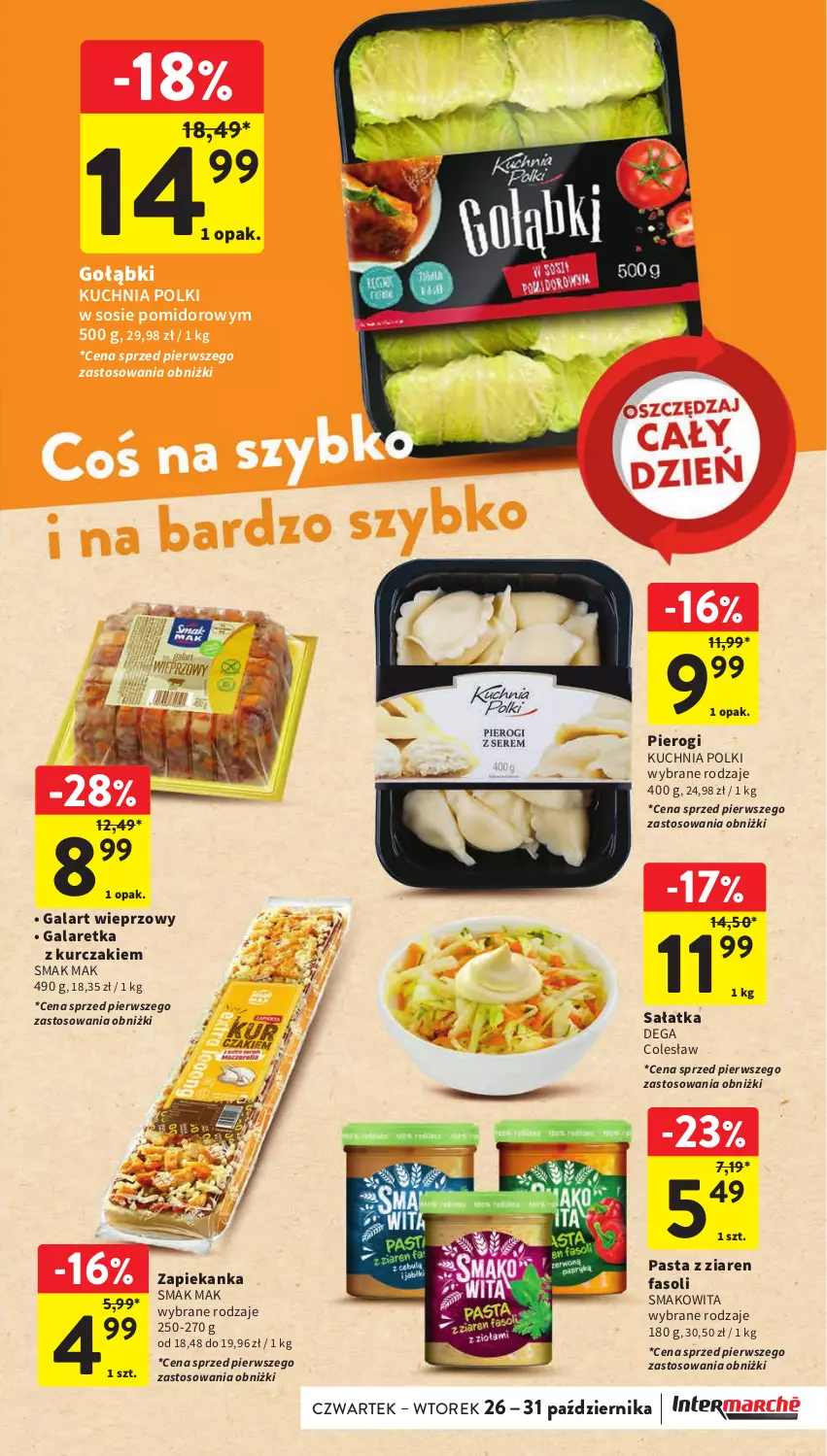 Gazetka promocyjna Intermarche - Gazetka Intermarche - ważna 26.10 do 31.10.2023 - strona 27 - produkty: Dega, Fa, Gala, Galaretka, Kuchnia, Kurczak, Pierogi, Sałat, Sałatka, Smakowita, Sos, Zapiekanka