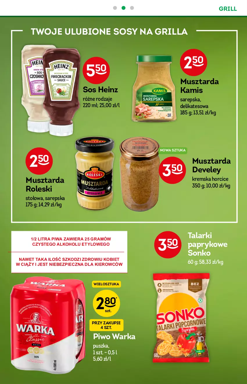 Gazetka promocyjna Żabka - ważna 14.07 do 20.07.2021 - strona 20 - produkty: Gra, Grill, Heinz, Kamis, Mus, Musztarda, Piec, Piwa, Piwo, Sonko, Sos, Warka