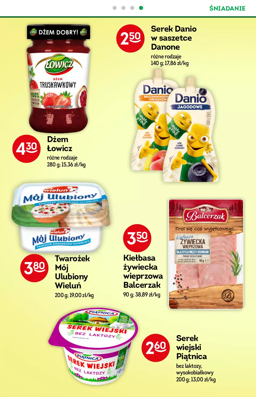 Gazetka promocyjna Żabka - ważna 14.07 do 20.07.2021 - strona 30 - produkty: Danio, Danone, Dżem, Kiełbasa, Piątnica, Ser, Serek, Serek wiejski, Sok