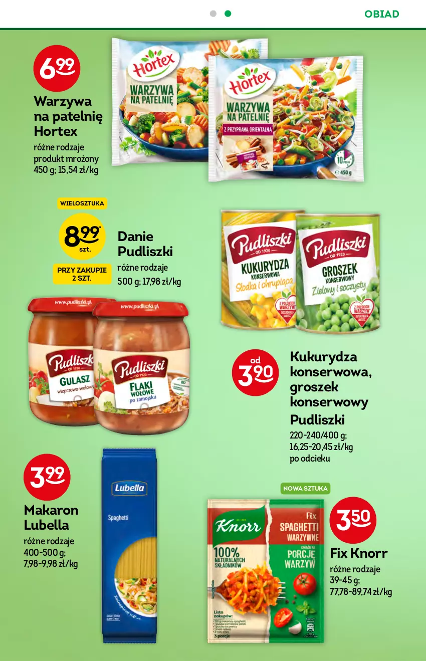 Gazetka promocyjna Żabka - ważna 14.07 do 20.07.2021 - strona 36 - produkty: Bell, Bella, Groszek, Hortex, Knorr, Kukurydza, Lubella, Makaron, Pudliszki, Ser, Warzywa