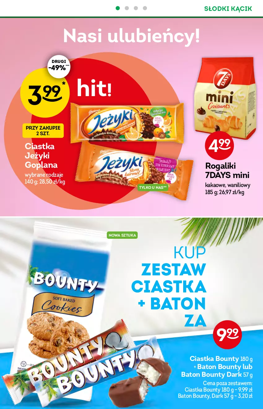 Gazetka promocyjna Żabka - ważna 14.07 do 20.07.2021 - strona 38 - produkty: Baton, Bounty, Ciastka, Goplana, Jeżyki, Kakao, LANA, O nas, Rogal