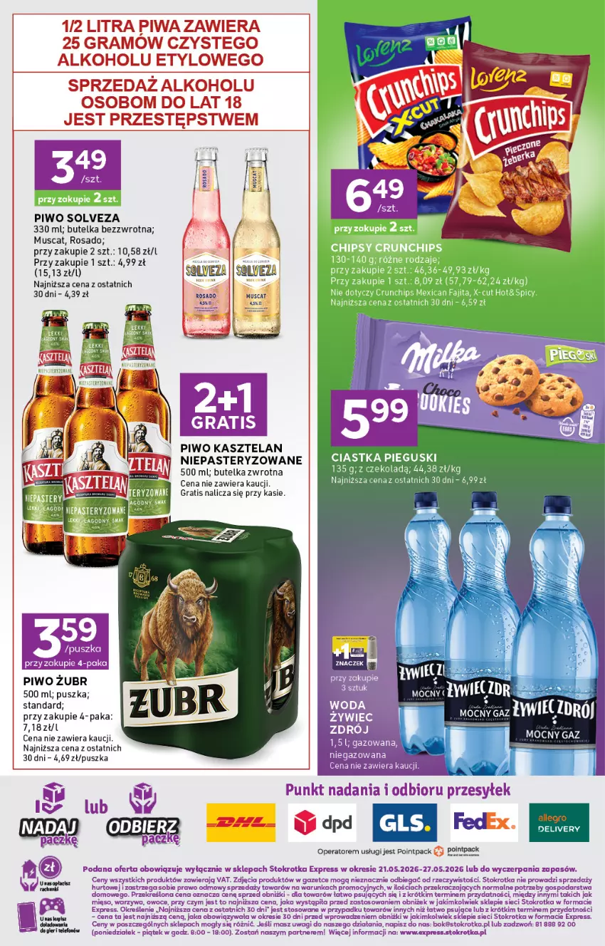 Gazetka promocyjna Stokrotka - Stokrotka Express - ważna 21.05 do 27.05.2026 - strona 6 - produkty: Ciastka, Fa, Gra, Kasztelan, Lody, Mus, O nas, Owoce, Piwa, Piwo, Wagi, Warzywa, Woda