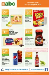 Gazetka promocyjna ABC - Gazetka - Gazetka - ważna od 18.11 do 18.11.2021 - strona 1 - produkty: Piwo, Piec, Ciastka, Krakus, Corn flakes, Ser, Mirinda, Kawa, O nas, Warka, Lack, Pepsi, Margaryna, Kasia, Lanki, Napój, Krakuski, Fa