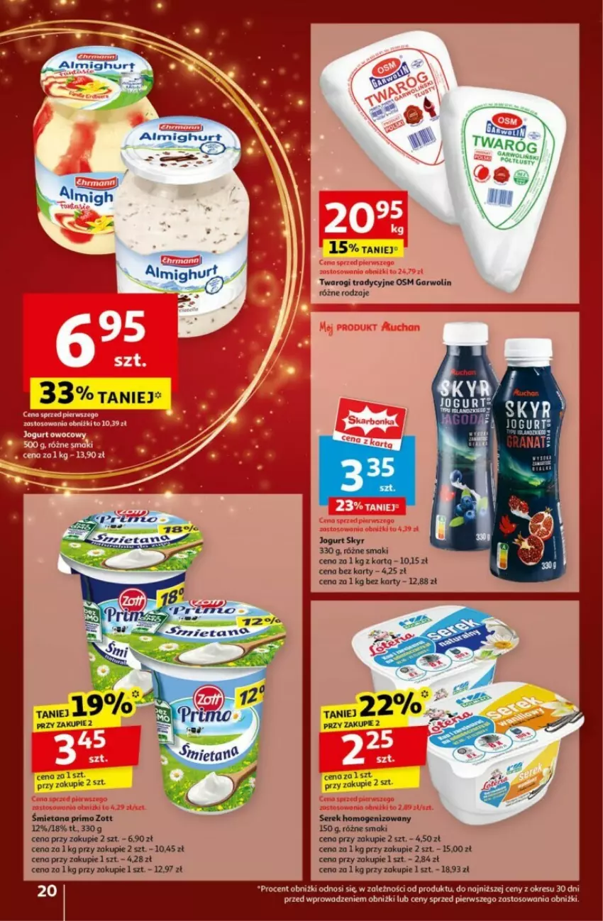 Gazetka promocyjna Auchan - ważna 19.12 do 24.12.2024 - strona 15 - produkty: Ser, Serek, Zott