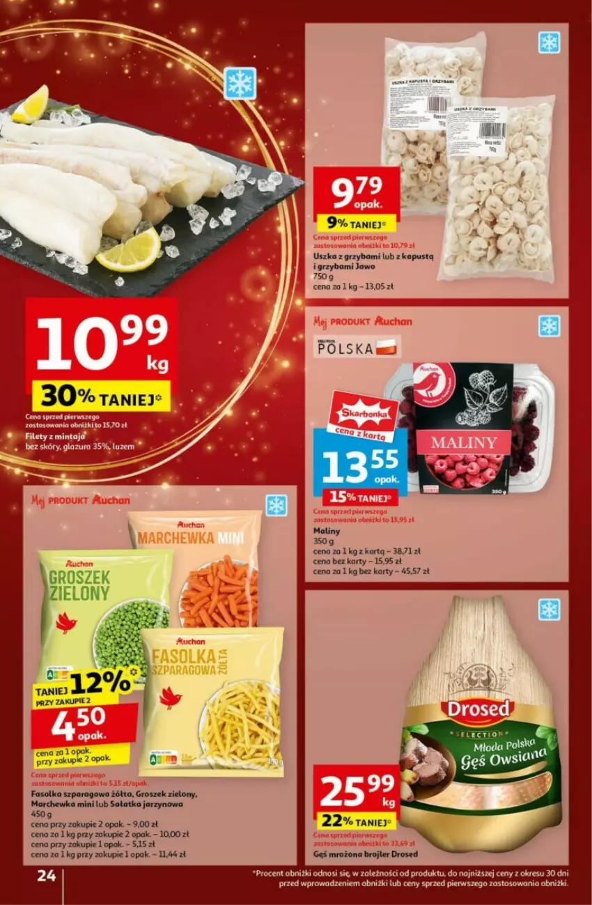 Gazetka promocyjna Auchan - ważna 19.12 do 24.12.2024 - strona 19 - produkty: Fa, Groszek, Kapustą, Maliny, Marchewka, Sałat, Sałatka