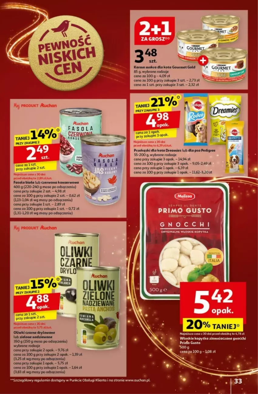 Gazetka promocyjna Auchan - ważna 19.12 do 24.12.2024 - strona 29 - produkty: Gnocchi, Kopytka, Oliwki, Pedigree, Przekąski dla kota