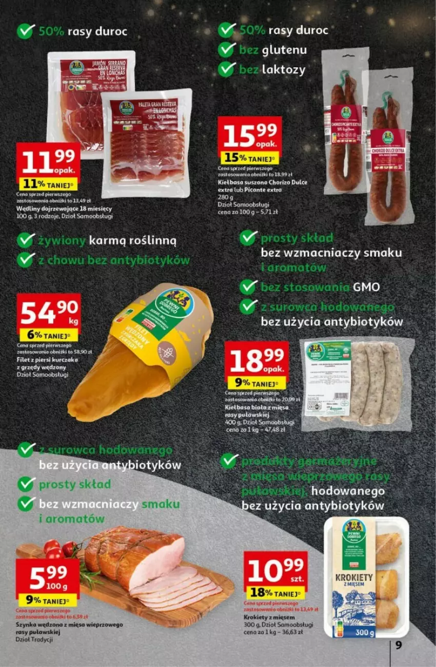 Gazetka promocyjna Auchan - ważna 19.12 do 24.12.2024 - strona 3 - produkty: Kiełbasa, Krokiety, Szynka