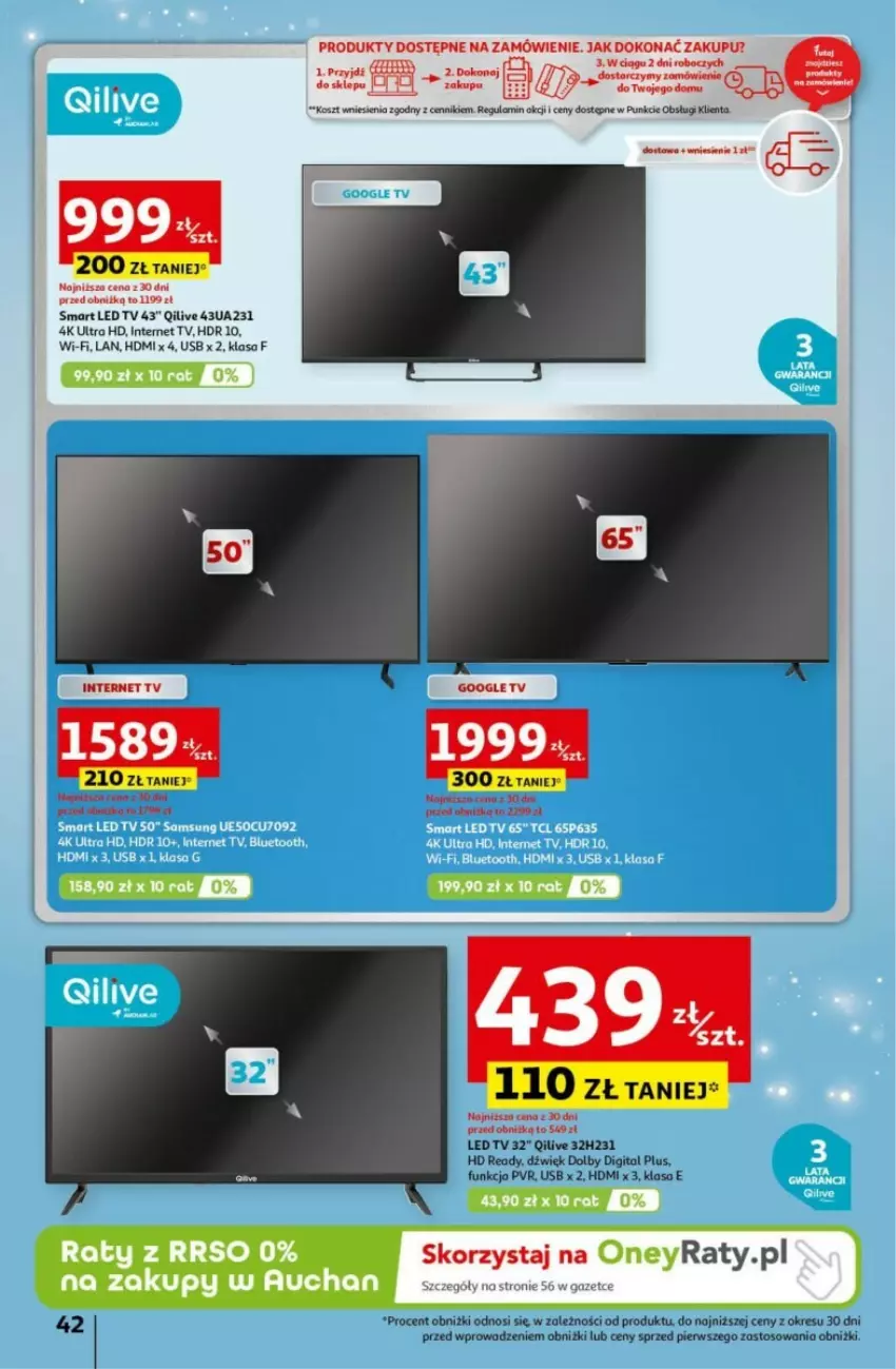 Gazetka promocyjna Auchan - ważna 19.12 do 24.12.2024 - strona 46 - produkty: HD ready, Kosz, LED TV