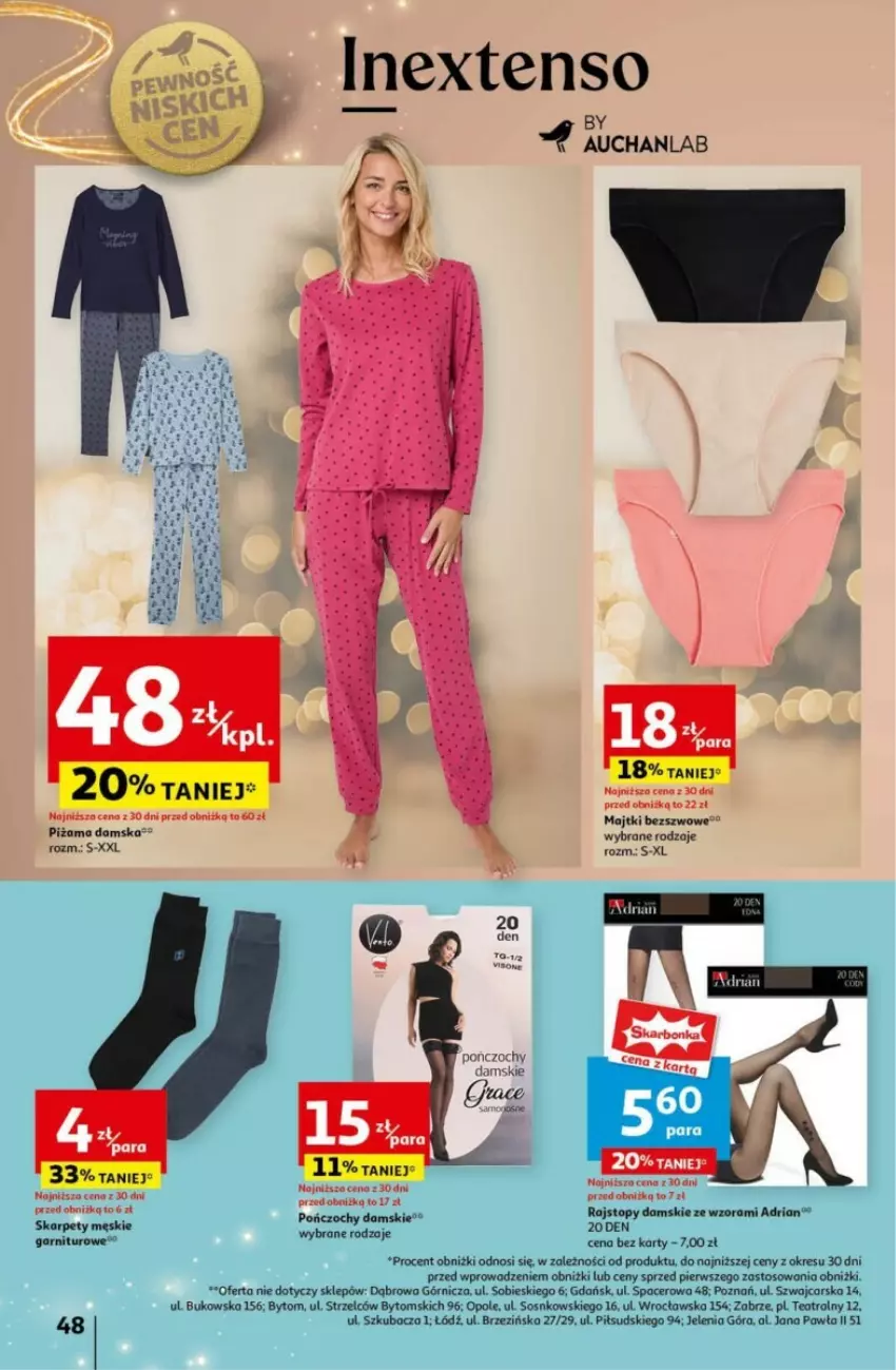 Gazetka promocyjna Auchan - ważna 19.12 do 24.12.2024 - strona 52 - produkty: Acer, Cars, Karp, Majtki, Piżama, Pończochy, Rajstopy, Sos, Top