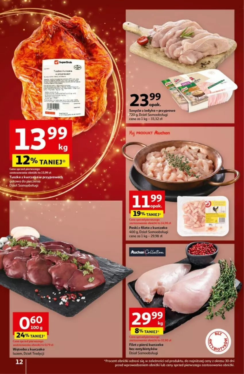 Gazetka promocyjna Auchan - ważna 19.12 do 24.12.2024 - strona 6 - produkty: Filet z piersi kurczaka, Kurczak